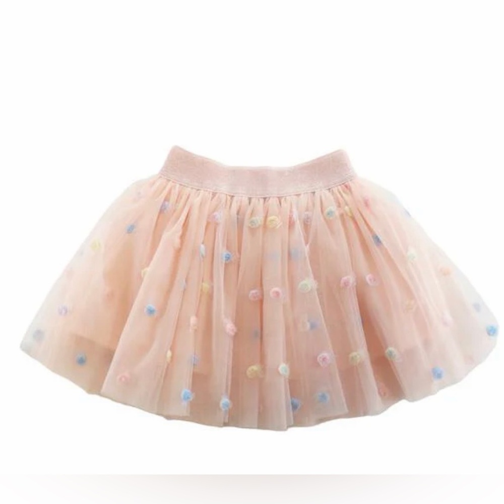 Doe a Dear Floral Mesh Tulle Skirt - size 4T